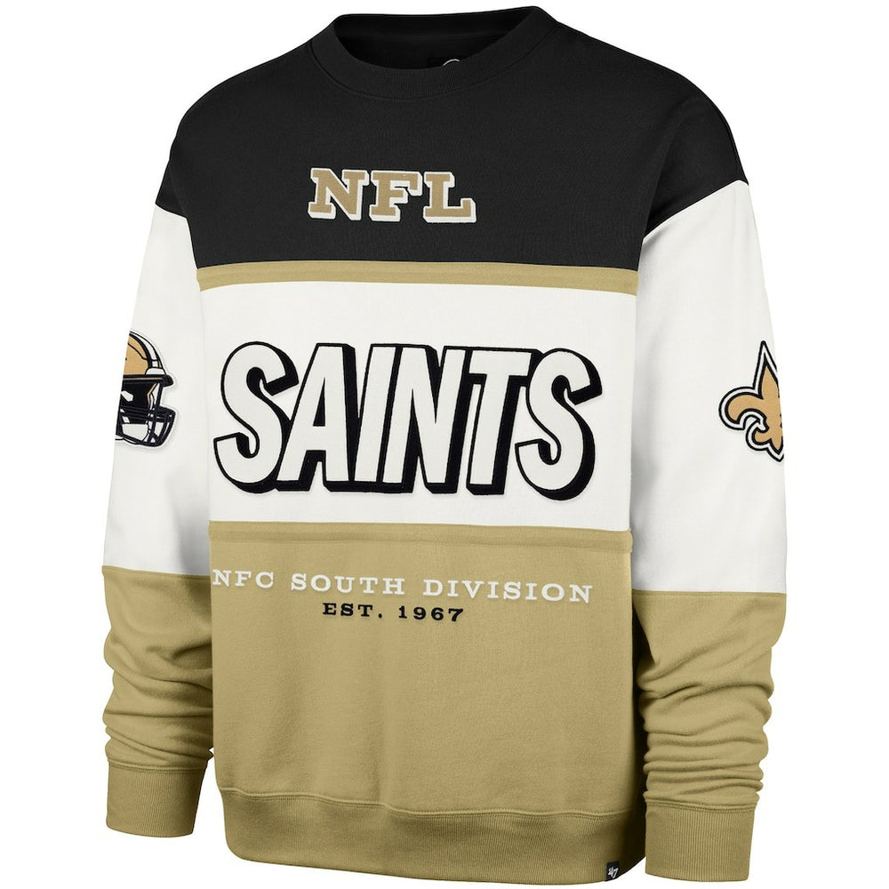 New Orleans Saints '47 Breeze Maximalist Sweatshirt - Black/Gold sale
