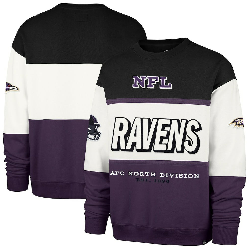 Baltimore Ravens '47 Breeze Maximalist Sweatshirt - Black/Purple cheap