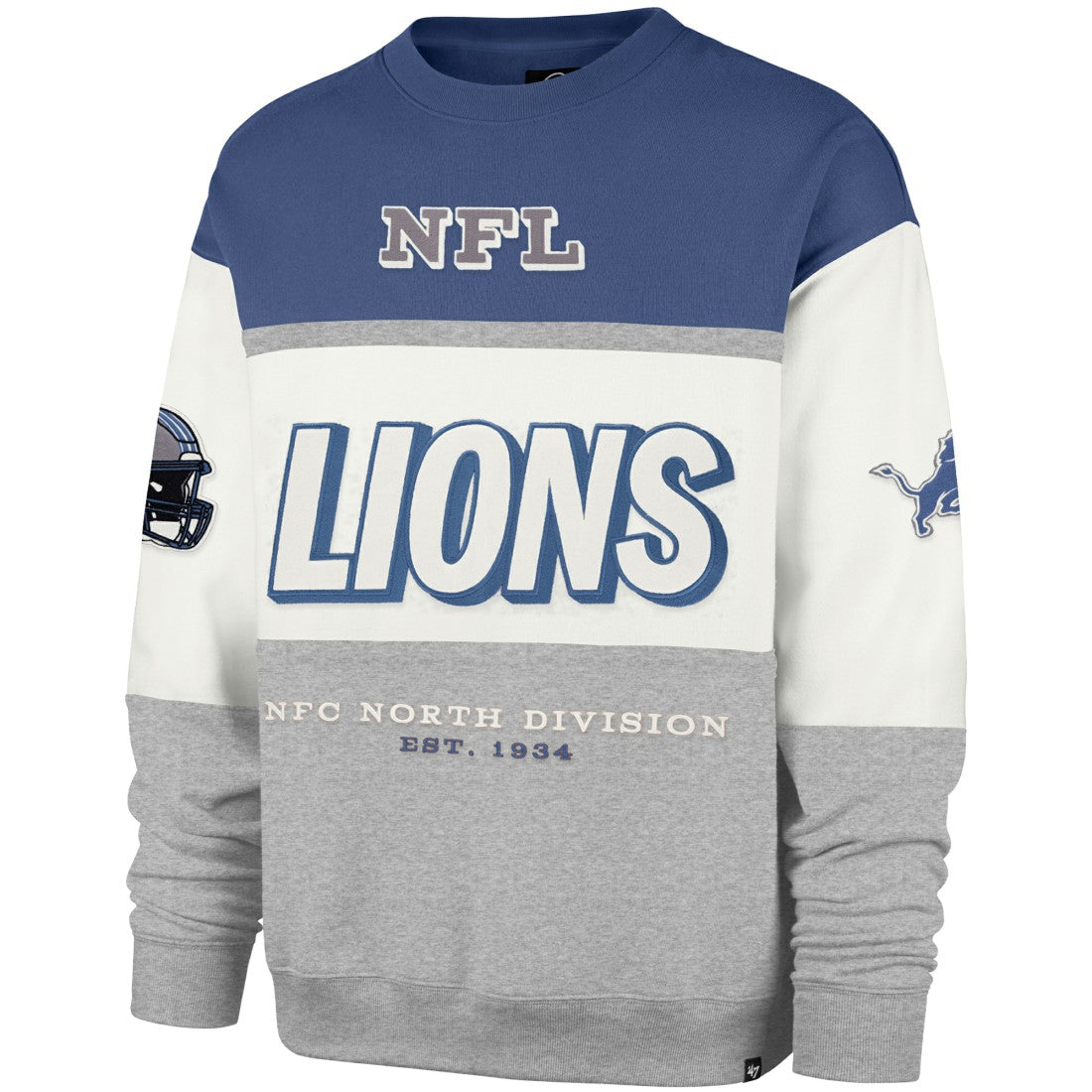 Detroit Lions '47 Breeze Maximalist Sweatshirt - Blue/Gray outlet