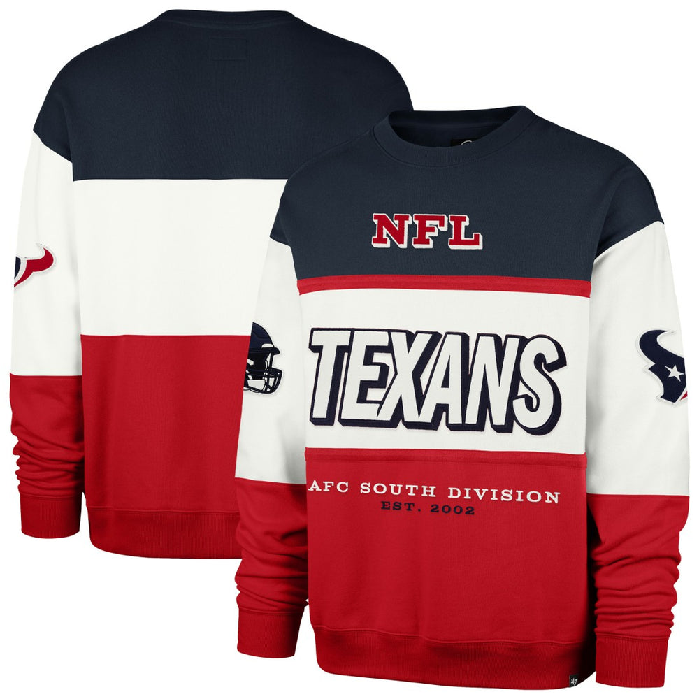 Houston Texans '47 Breeze Maximalist Sweatshirt - Navy/Red on sale
