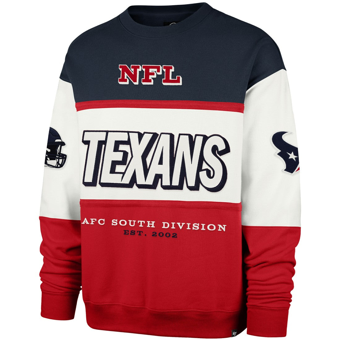 Houston Texans '47 Breeze Maximalist Sweatshirt - Navy/Red on sale