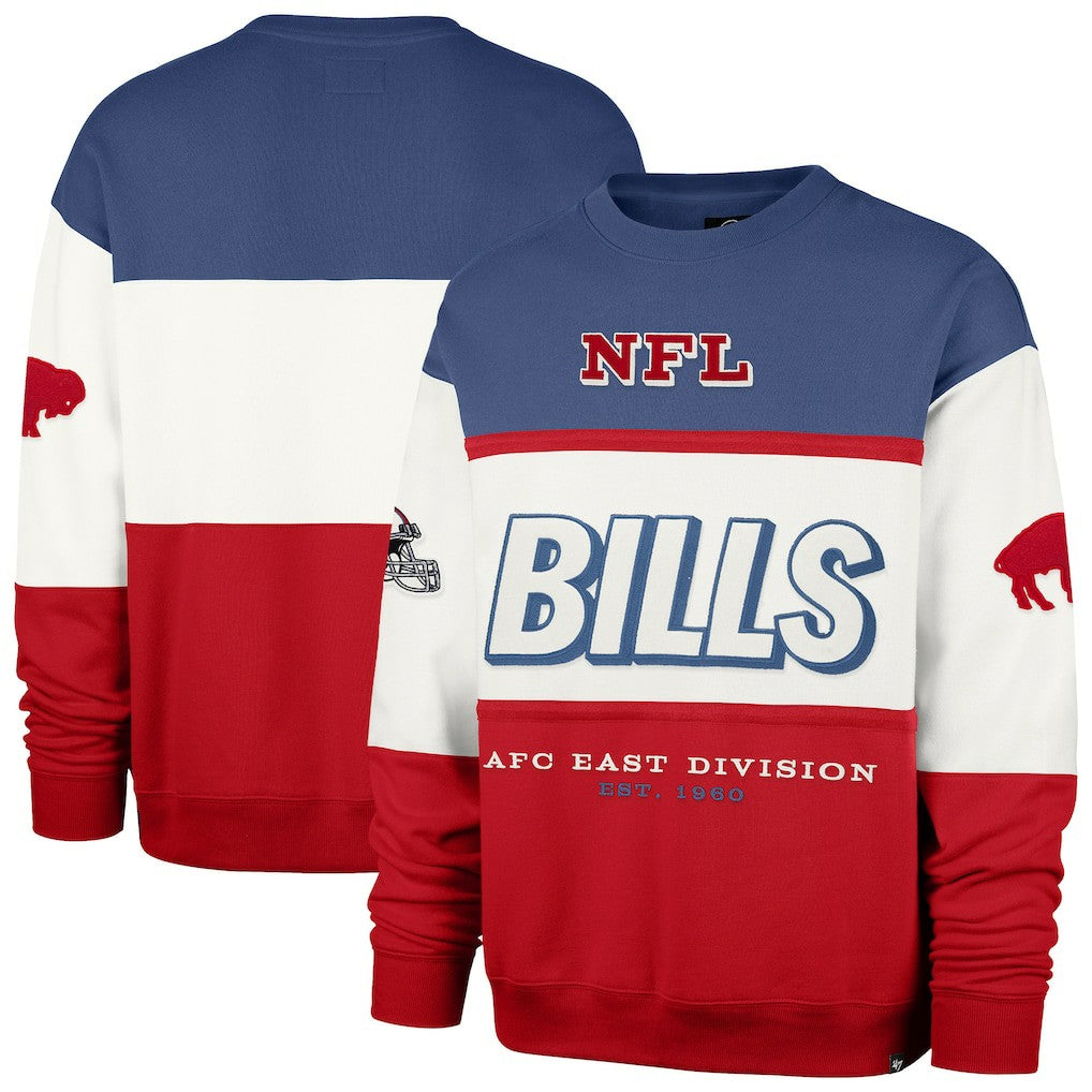 Buffalo Bills '47 Throwback Breeze Maximalist Sweatshirt - Royal/Red discount