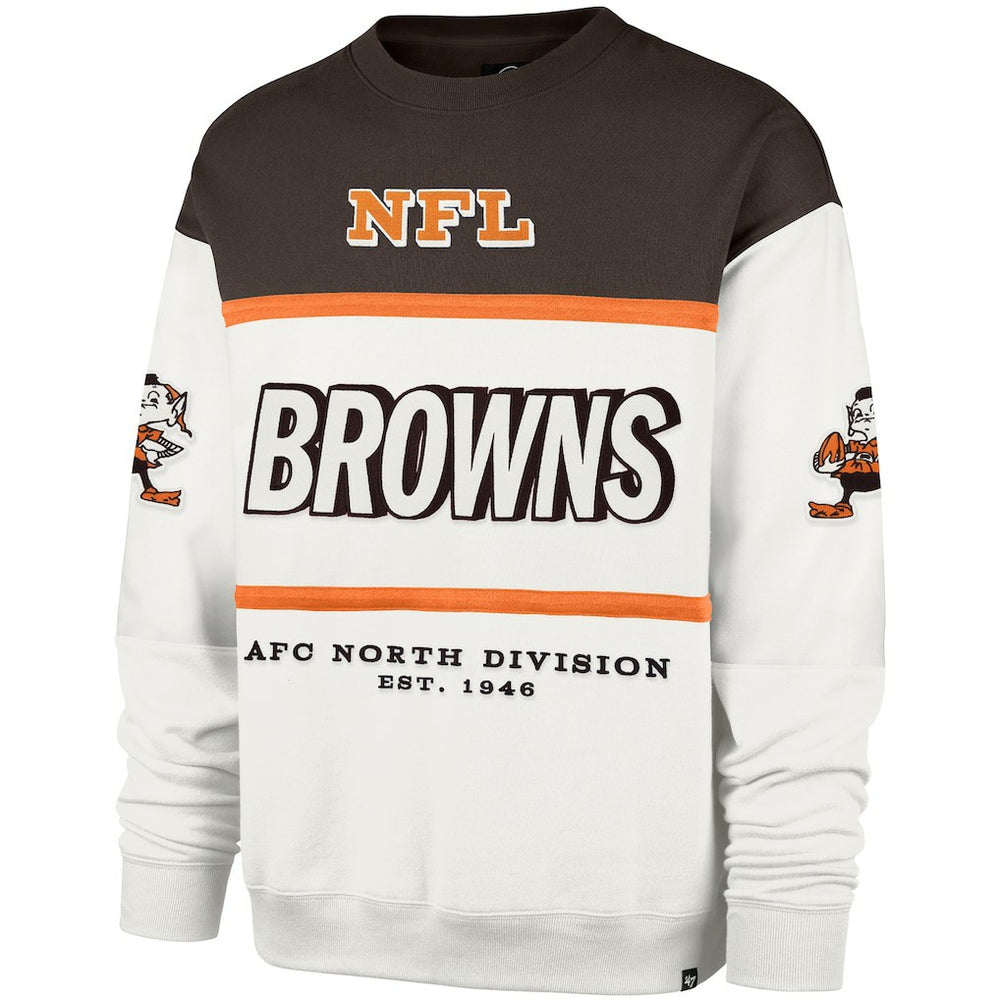 Cleveland Browns '47 Throwback Breeze Maximalist Sweatshirt - White on sale