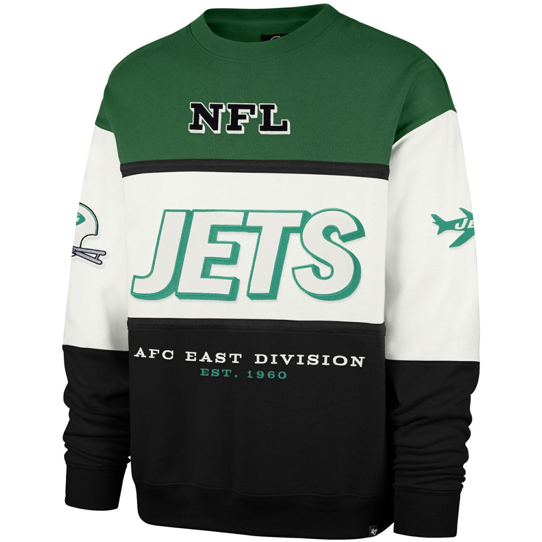 New York Jets '47 Throwback Breeze Maximalist Sweatshirt - Kelly Green/Black outlet
