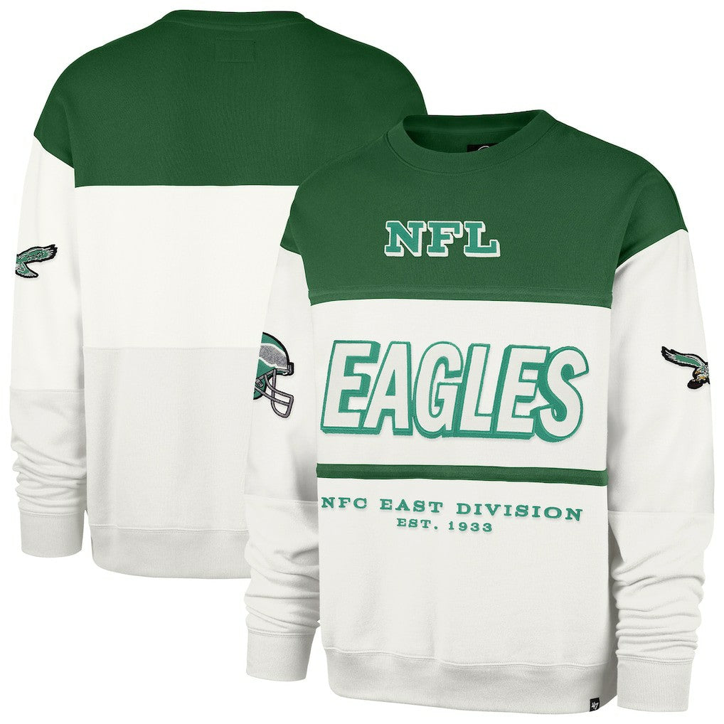 Philadelphia Eagles '47 Throwback Breeze Maximalist Sweatshirt - Kelly Green/Cream on sale