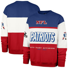 New England Patriots '47 Throwback Breeze Maximalist Sweatshirt - Royal/Red online