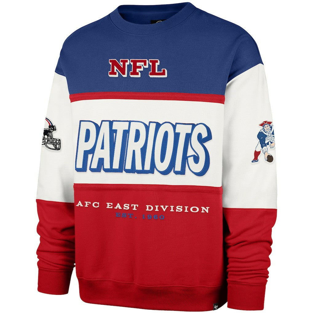 New England Patriots '47 Throwback Breeze Maximalist Sweatshirt - Royal/Red online