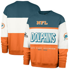 Miami Dolphins '47 Throwback Breeze Maximalist Sweatshirt - Aqua/Orange online