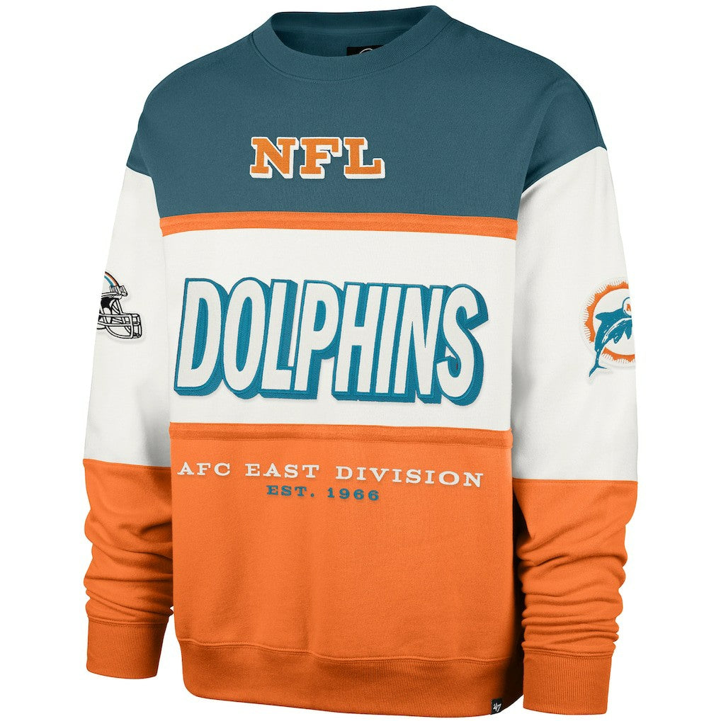 Miami Dolphins '47 Throwback Breeze Maximalist Sweatshirt - Aqua/Orange online
