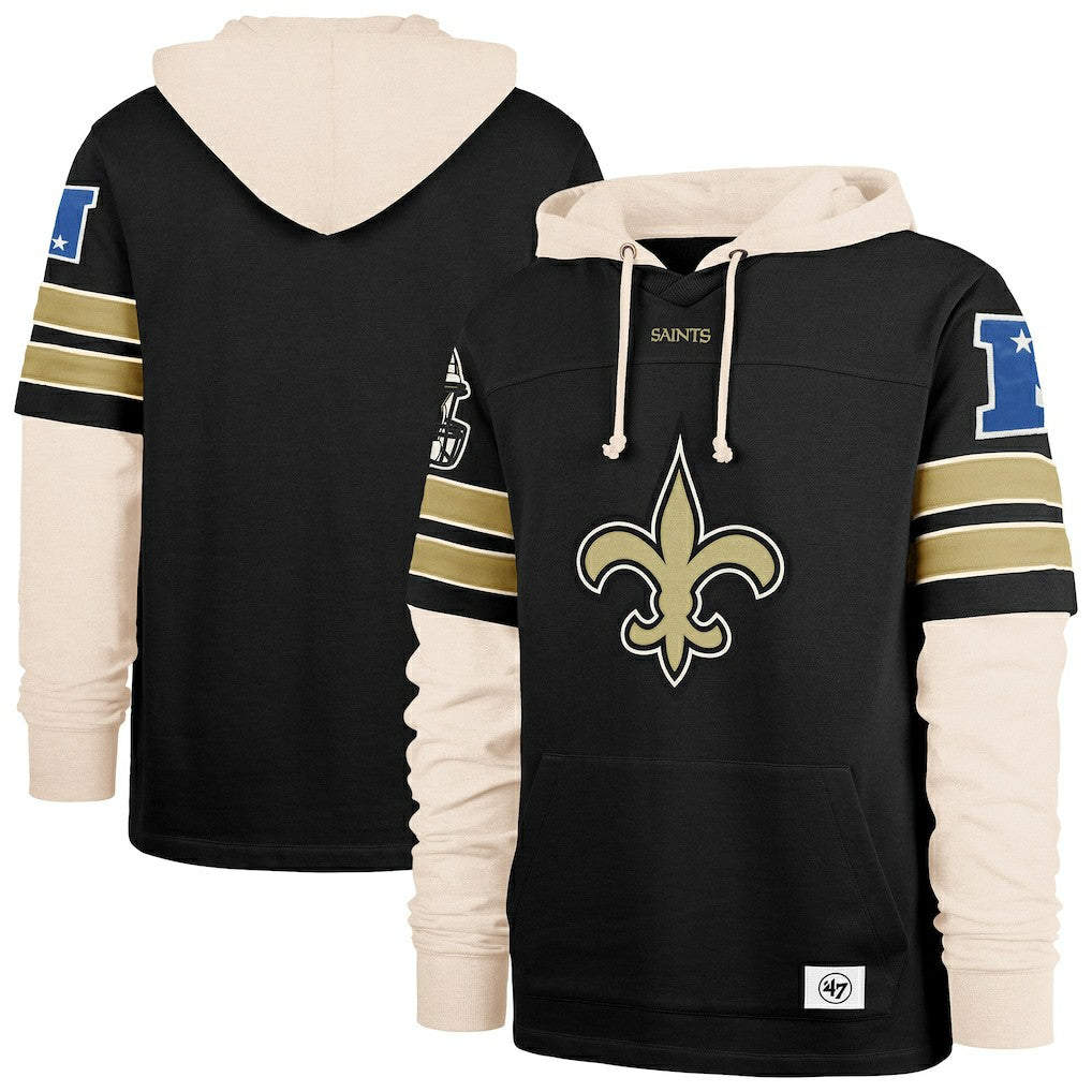 New Orleans Saints '47 Split Zone Cornerback Duo Hoodie - Black on sale