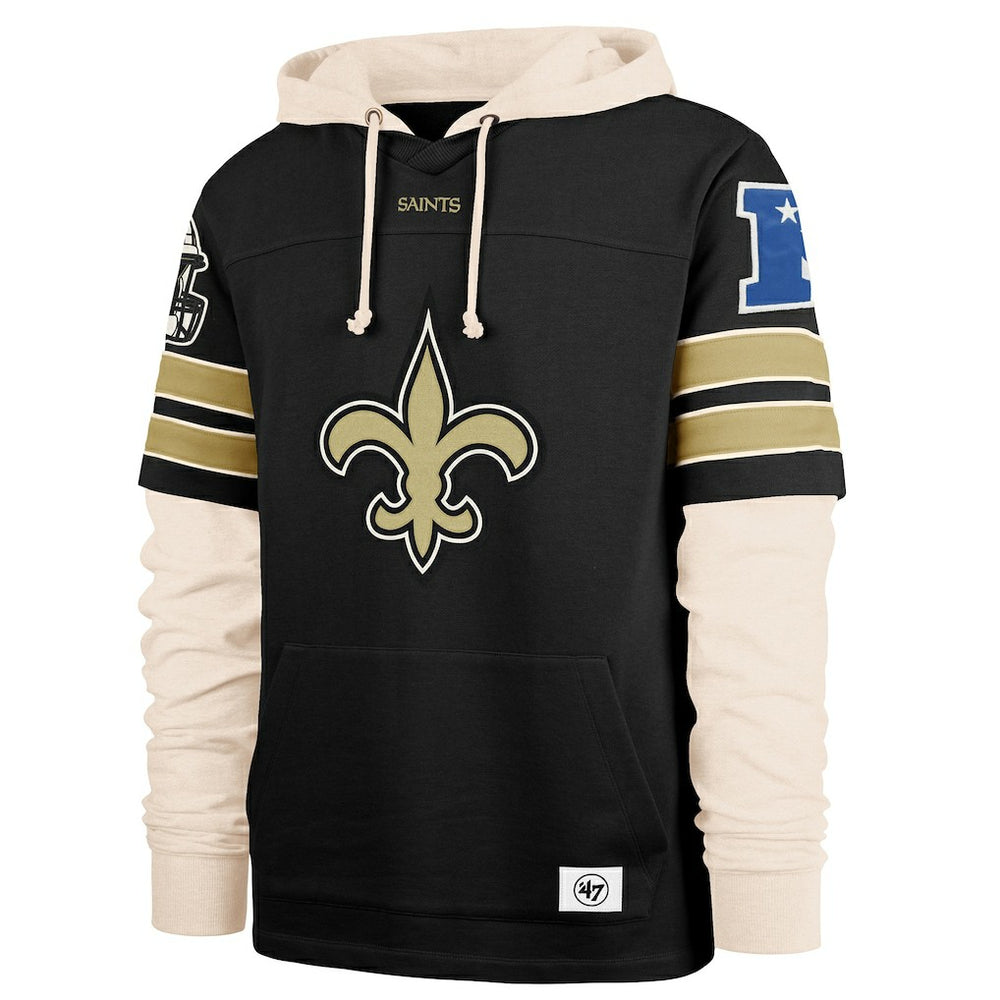 New Orleans Saints '47 Split Zone Cornerback Duo Hoodie - Black on sale