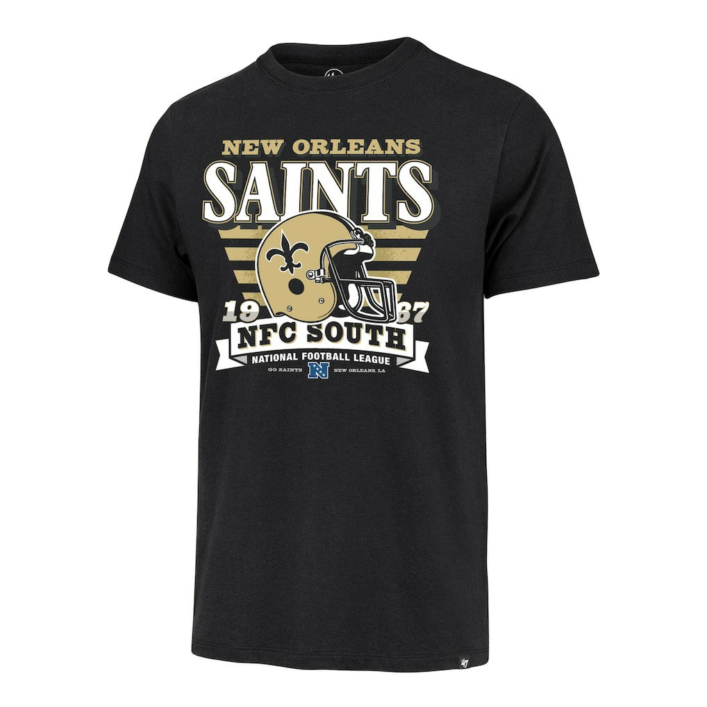 New Orleans Saints '47 Stripe Splash Franklin Throwback T-Shirt - Black cheap