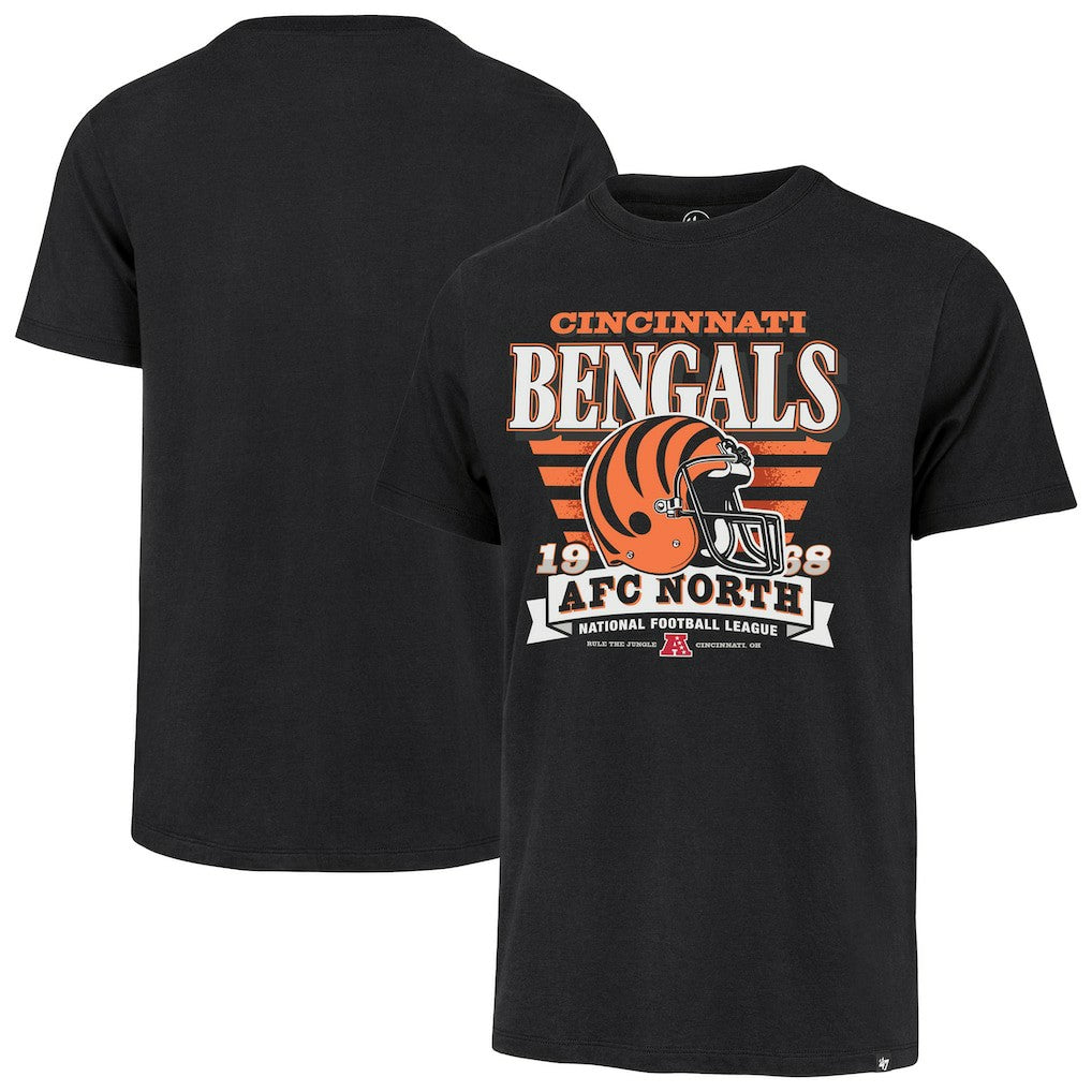 Cincinnati Bengals '47 Stripe Splash Franklin Throwback T-Shirt - Black discount