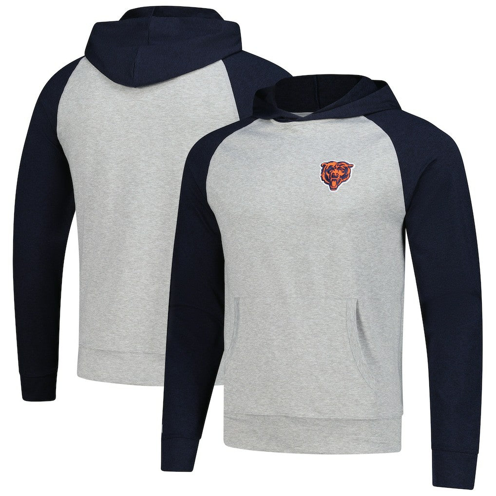 Chicago Bears Antigua Urgent Pullover Hoodie - Heather Gray/Navy discount