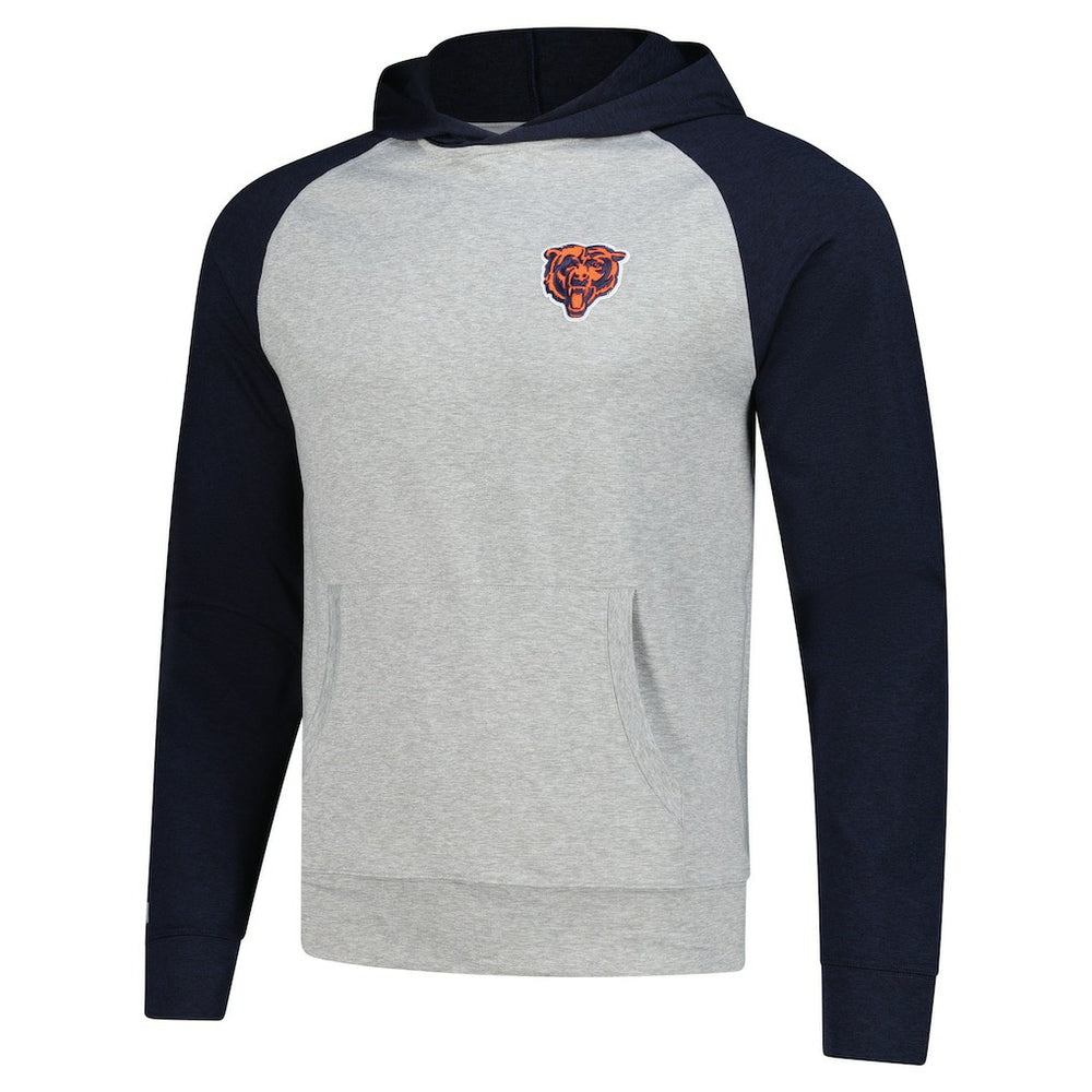 Chicago Bears Antigua Urgent Pullover Hoodie - Heather Gray/Navy discount