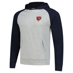 Chicago Bears Antigua Urgent Pullover Hoodie - Heather Gray/Navy discount