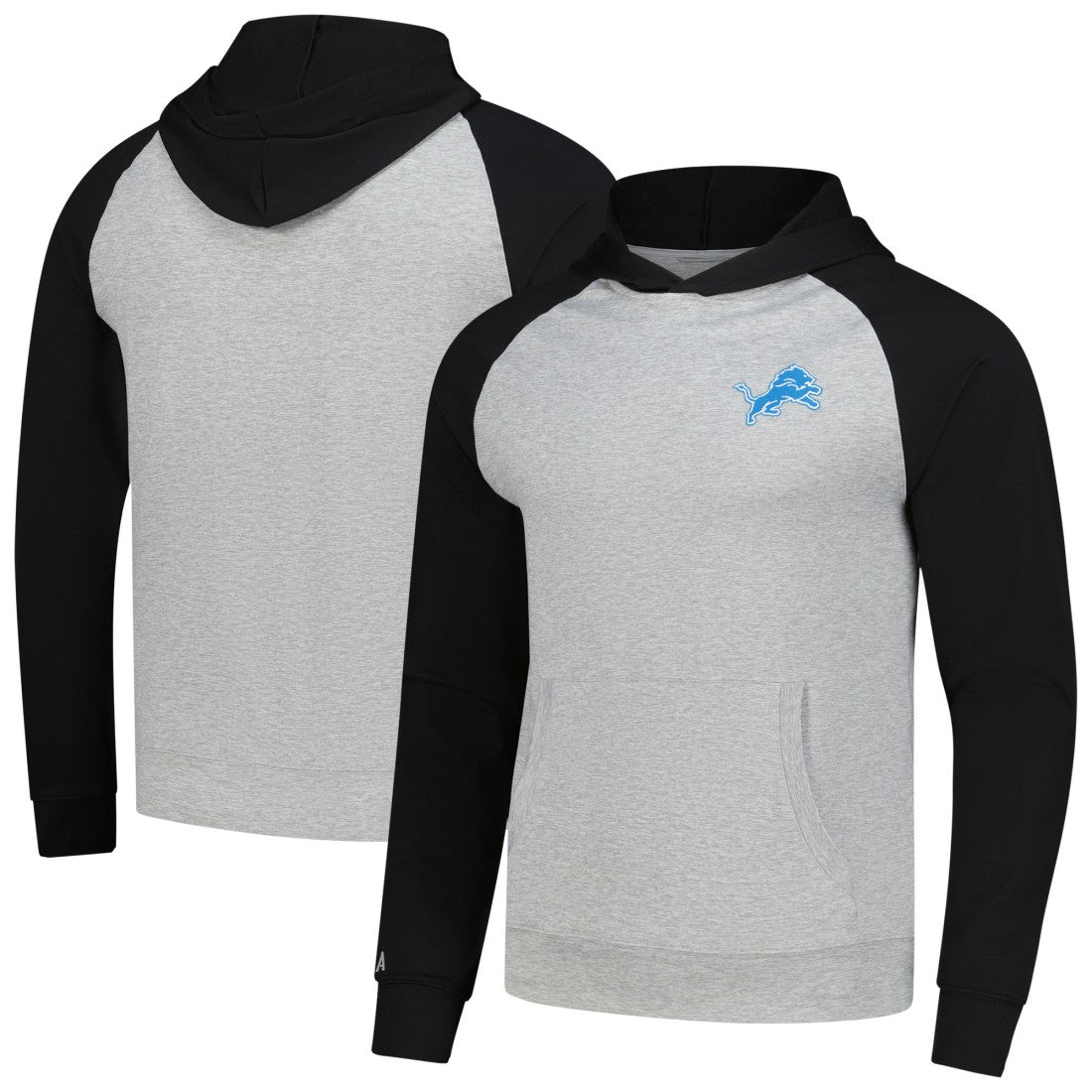 Detroit Lions Antigua Urgent Pullover Hoodie - Heather Gray/Black cheap