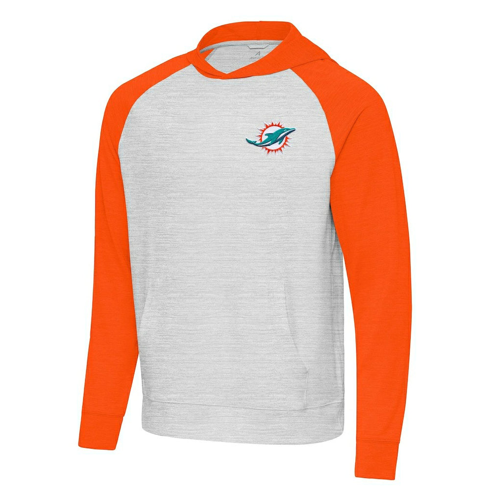 Miami Dolphins Antigua Urgent Pullover Hoodie - Gray/Orange cheap
