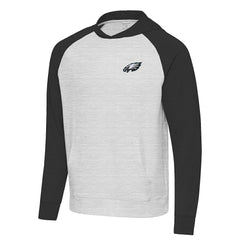 Philadelphia Eagles Antigua Urgent Pullover Hoodie - Black/Heather Gray on sale