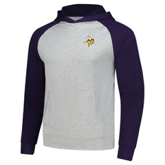 Minnesota Vikings Antigua Urgent Pullover Hoodie - Heather Gray/Purple cheap