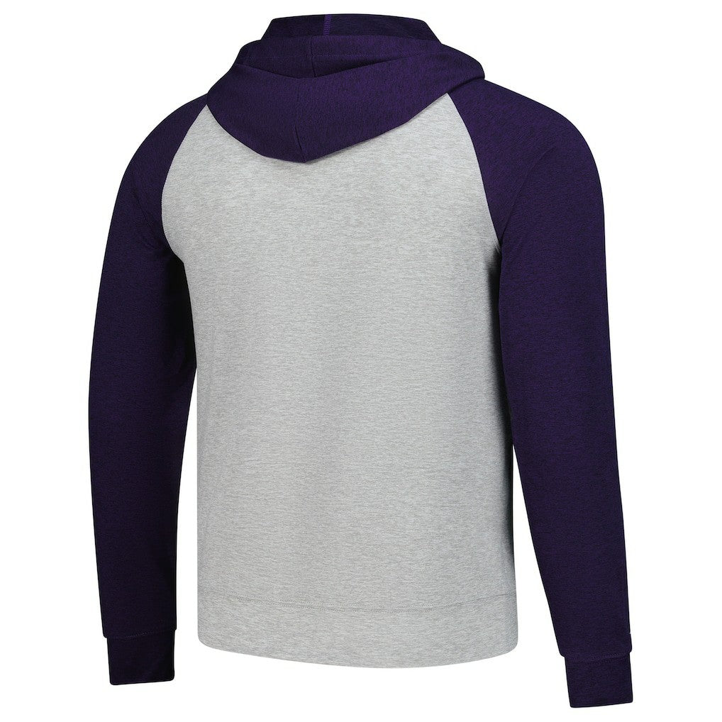 Minnesota Vikings Antigua Urgent Pullover Hoodie - Heather Gray/Purple cheap