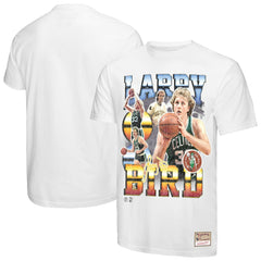 Larry Bird Boston Celtics Commemorative Collage T-Shirt - White | Mitchell & Ness discount