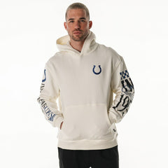 Indianapolis Colts The Wild Collective Unisex Stacked Graphic Sleeve Fleece Hoodie - Cream outlet