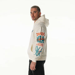 Miami Dolphins The Wild Collective Unisex Stacked Graphic Sleeve Fleece Hoodie - Cream for sale