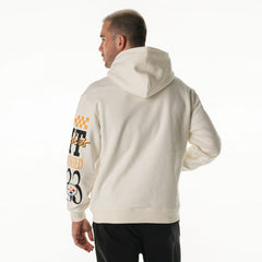 Pittsburgh Steelers The Wild Collective Unisex Stacked Graphic Sleeve Fleece Hoodie - Cream discount