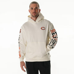 Chicago Bears The Wild Collective Unisex Stacked Graphic Sleeve Fleece Hoodie - Cream outlet