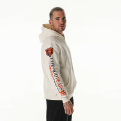 Chicago Bears The Wild Collective Unisex Stacked Graphic Sleeve Fleece Hoodie - Cream outlet