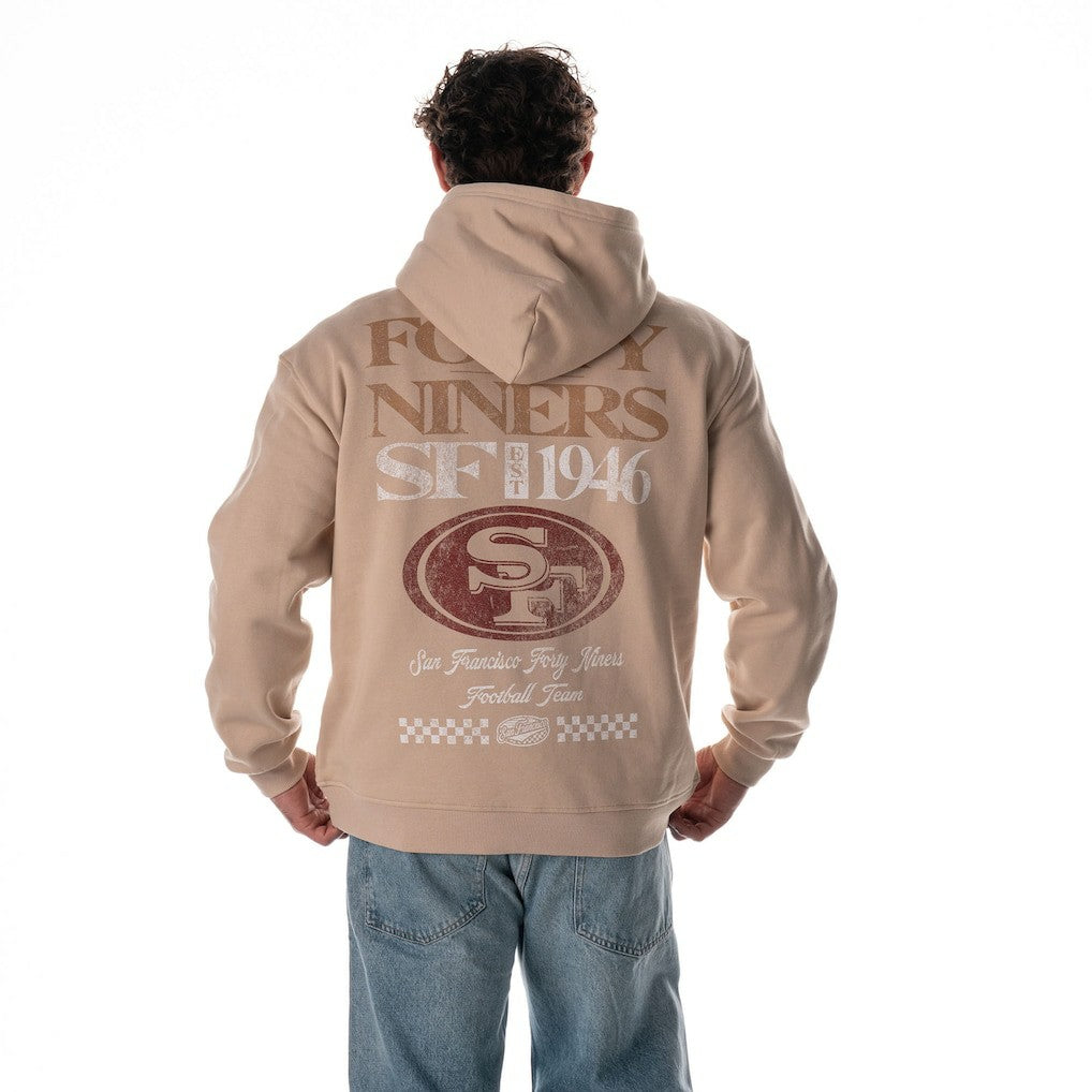 San Francisco 49ers The Wild Collective Unisex Oversized Graphic Fleece Hoodie - Tan sale