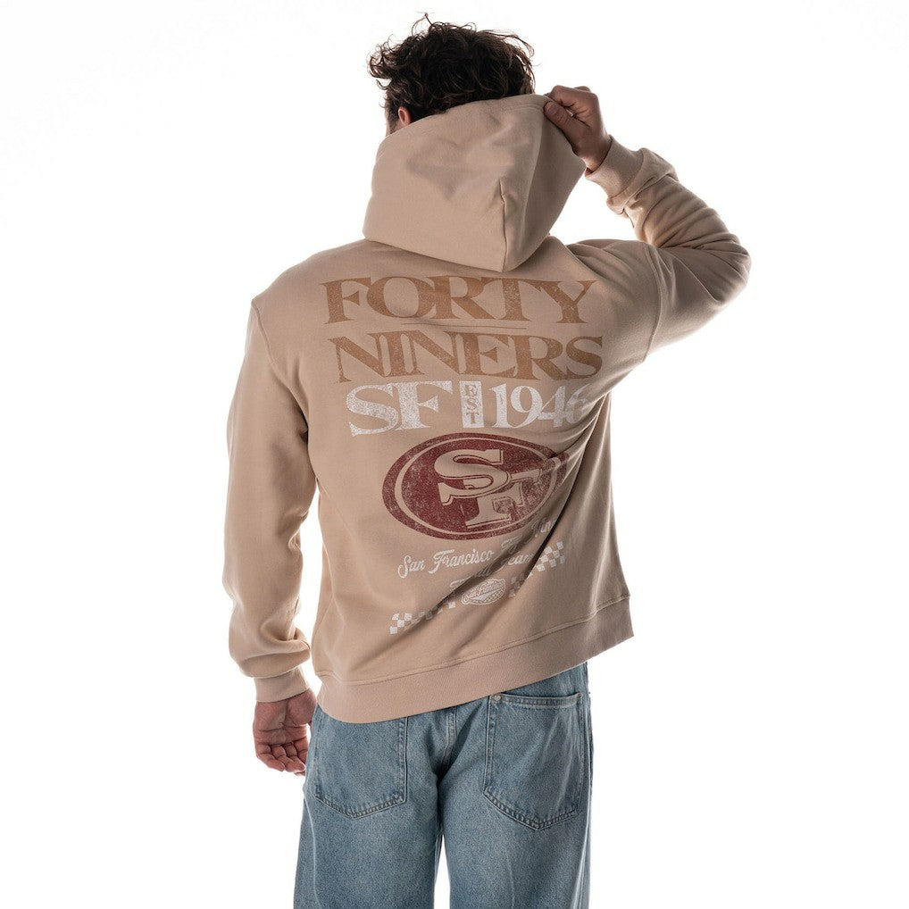 San Francisco 49ers The Wild Collective Unisex Oversized Graphic Fleece Hoodie - Tan sale