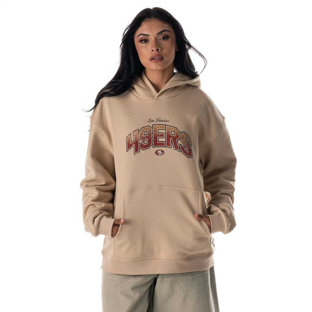 San Francisco 49ers The Wild Collective Unisex Oversized Graphic Fleece Hoodie - Tan sale