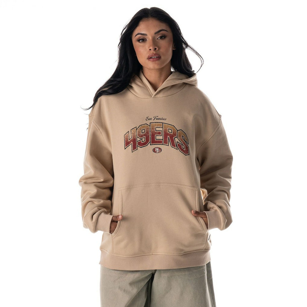 San Francisco 49ers The Wild Collective Unisex Oversized Graphic Fleece Hoodie - Tan sale