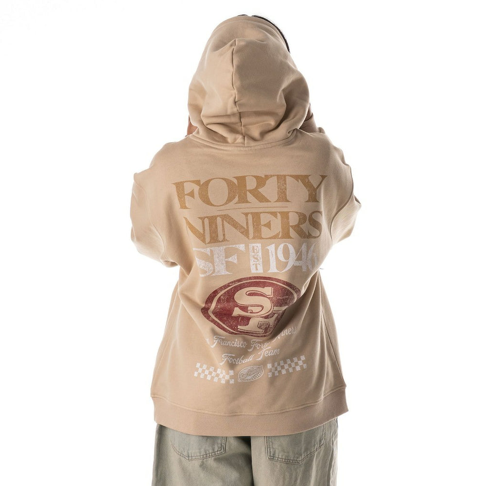 San Francisco 49ers The Wild Collective Unisex Oversized Graphic Fleece Hoodie - Tan sale