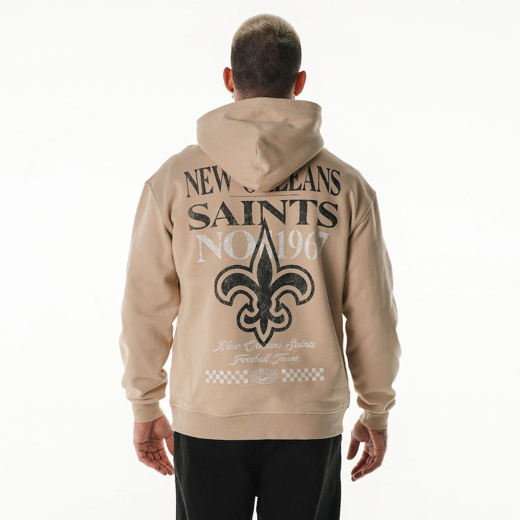 New Orleans Saints The Wild Collective Unisex Oversized Graphic Fleece Hoodie - Tan for sale