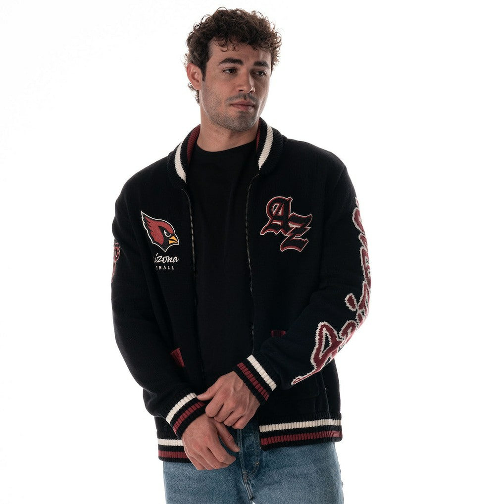Arizona Cardinals The Wild Collective Unisex Jacquard Full-Zip Sweater - Black sale
