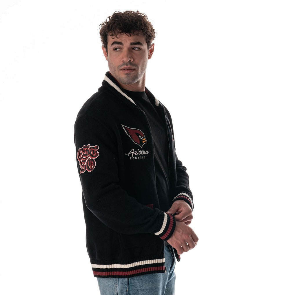 Arizona Cardinals The Wild Collective Unisex Jacquard Full-Zip Sweater - Black sale