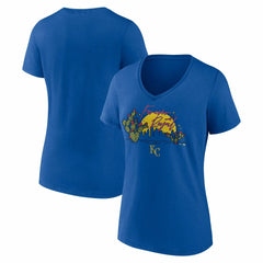 Kansas City Royals Women's Forever Royal Cactus V-Neck T-Shirt - Royal