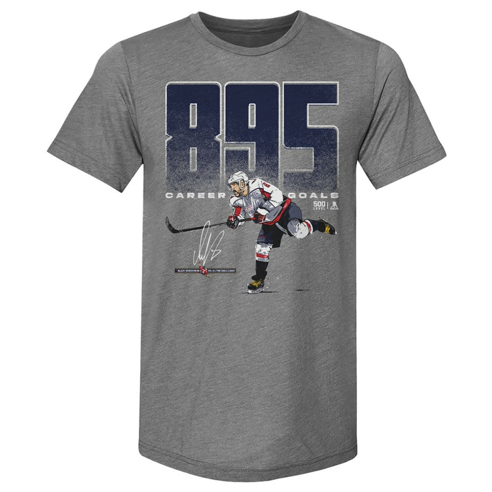 Alexander Ovechkin Washington Capitals 500 Level NHL All-Time Leading Goal Scorer Tri-Blend Bold T-Shirt Gray