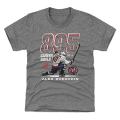 Alexander Ovechkin Washington Capitals 500 Level Youth NHL All-Time Leading Goal Scorer Grunge T-Shirt Gray