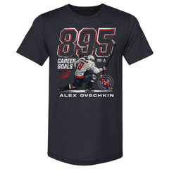 Alexander Ovechkin Washington Capitals 500 Level NHL All-Time Leading Goal Scorer Tri-Blend Grunge T-Shirt Navy