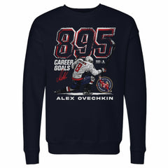 Alexander Ovechkin Washington Capitals 500 Level NHL All-Time Leading Goal Scorer Grunge Pullover Sweatshirt Navy