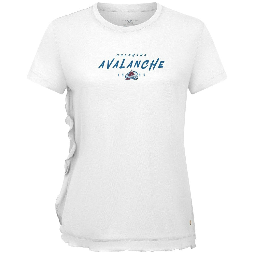 Colorado Avalanche Levelwear Women's Airflow Scratched T-Shirt White