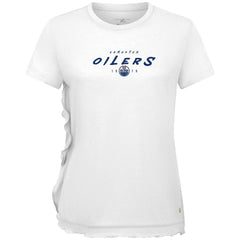 Edmonton Oilers Levelwear Women's Airflow Scratched T-Shirt White