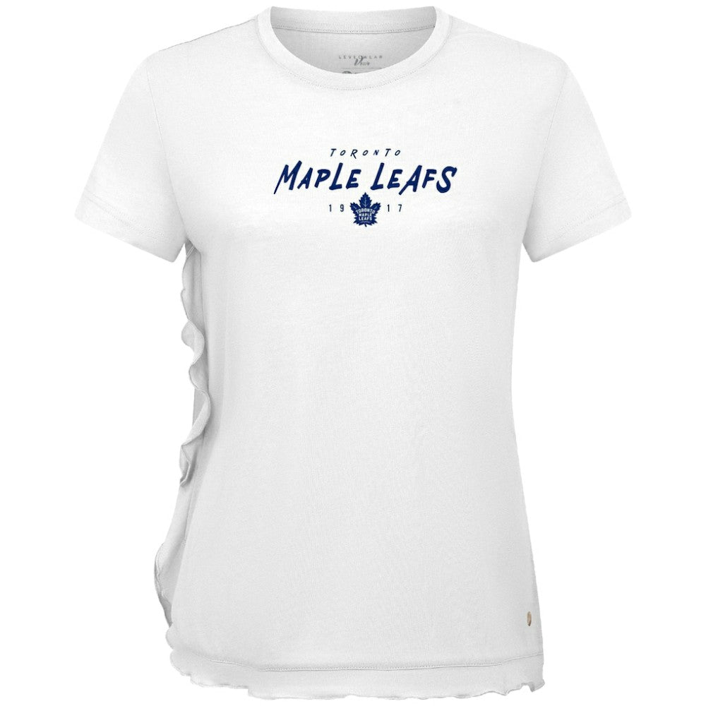 Toronto Maple Leafs Levelwear Women's Airflow Scratched T-Shirt White