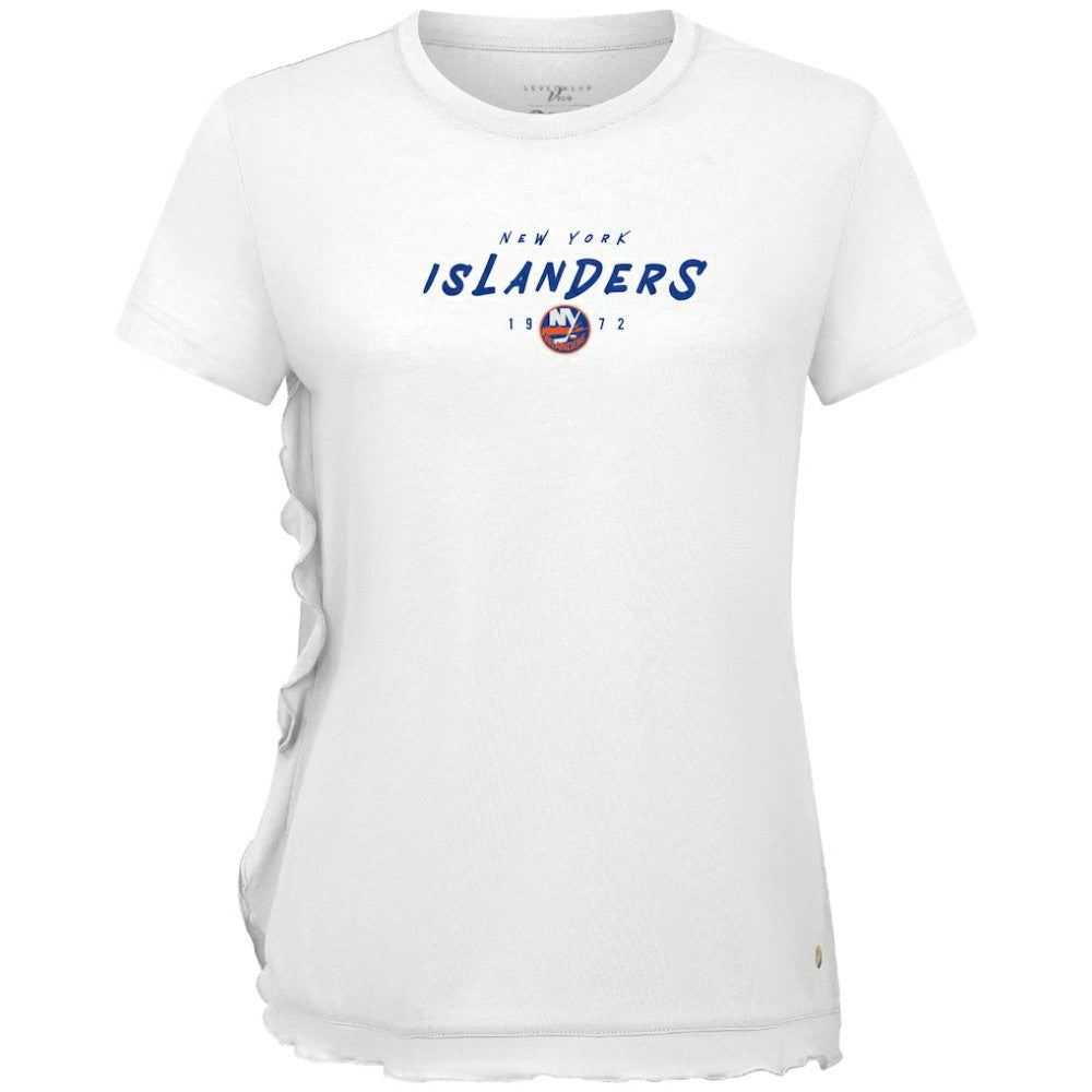 New York Islanders Levelwear Women's Airflow Scratched T-Shirt White