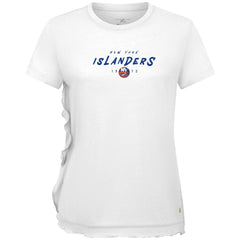 New York Islanders Levelwear Women's Airflow Scratched T-Shirt White
