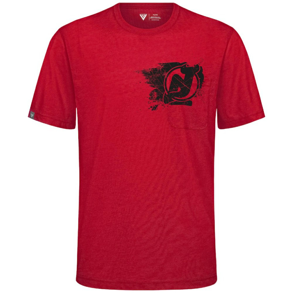 New Jersey Devils Levelwear Focal Blasted T-Shirt Red